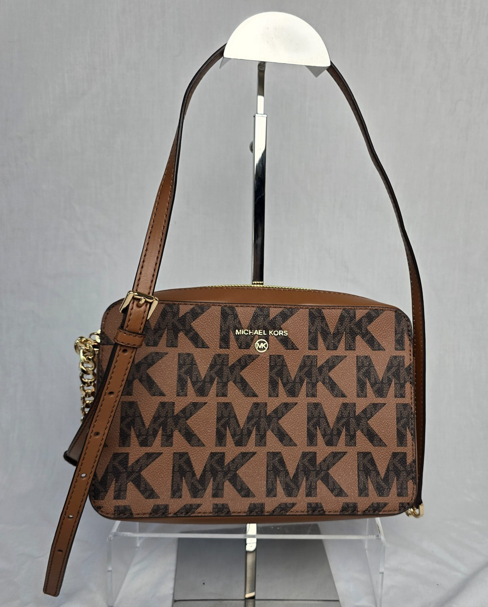 Michael Kors Jet Set Charm EW Crossbody Bag Lugg Multi Brown NWPT